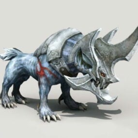 Model 3D potwora zbroi hieny