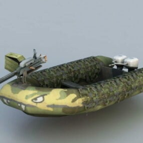 Modelo 3d de barco inflável blindado