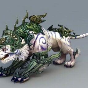 Model 3D opancerzonego białego tygrysa