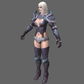 Armored Warrior Woman Character 3d model