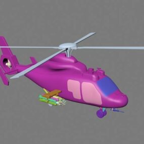 3D model vojenského útočného vrtulníku