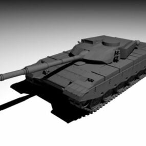 Černý 3D model armádního tanku