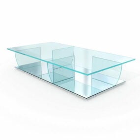 Tavolino da caffè in vetro di design artistico per mobili modello 3d
