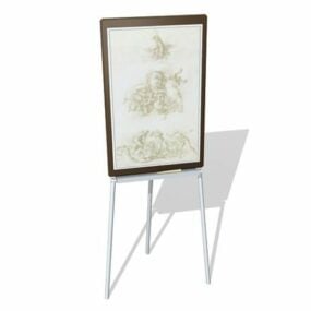 Art Easel With Painting 3d model