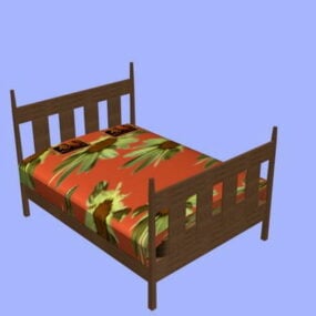 Arts And Crafts Bed 3d model