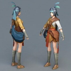 Asyalı Fantezi Kız Karakteri 3d modeli