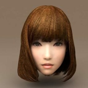 Asiatisches Mädchenkopf-3D-Modell