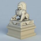 Asiatische Löwenstatue