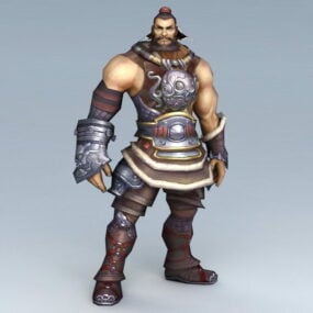एशियाई पुरुष योद्धा Rigged 3d मॉडल