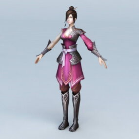 アジアの戦士の女性3Dモデル