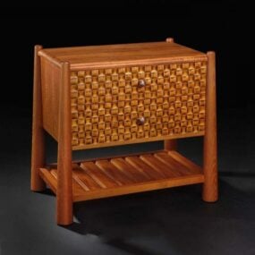 Asian Classic Bedside Chest Furniture 3d model