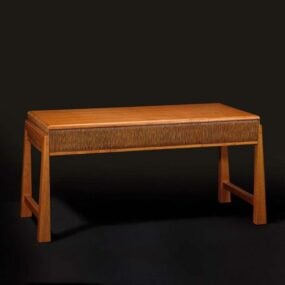 Asian Classic Wood Desk Furniture 3d model