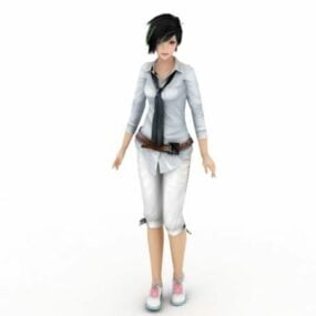 Asijská školačka postava 3D model