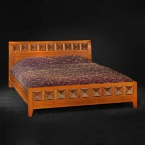 Asian Style Bed Furniture 3d model
