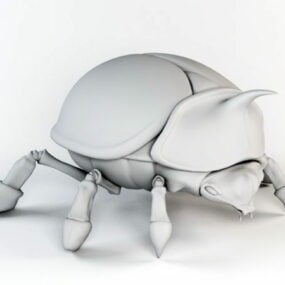 نموذج خنفساء وحيد القرن الآسيوي ثلاثي الأبعاد