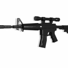 Assault Rifle Med Sniper Scope Gun 3d-model