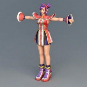 Mô hình 3d nhân vật cô gái Athena Asamiya