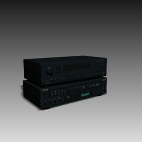 Modelo 3d de amplificador integrado de áudio
