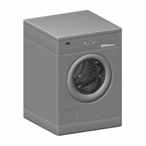 Modelo 3d de máquina de lavar com carregamento frontal automático