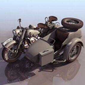 Bmw R75 Trójkołowy motocykl Model 3D