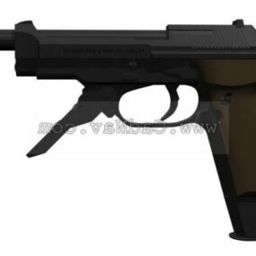 Low Poly Revolver Pistol 3d model