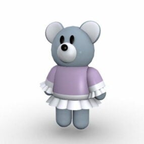 Baby Girl Teddy Bear 3d model