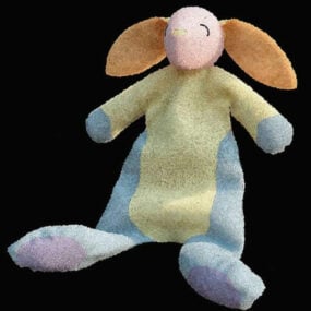 Modello 3d del coniglio del giocattolo della peluche del bambino