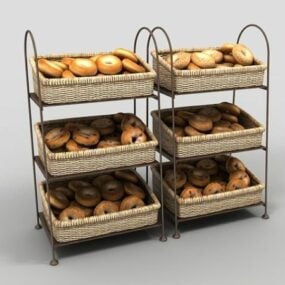 Estantes de exhibición de bagels para tiendas de bagels modelo 3d