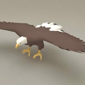 Águila calva animada Rigged modelo 3d