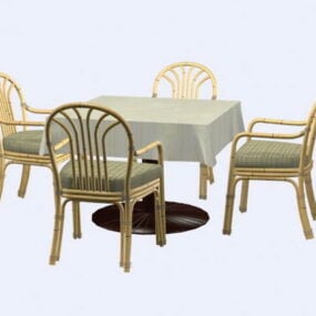 Bamboo Dining Sets 3d model