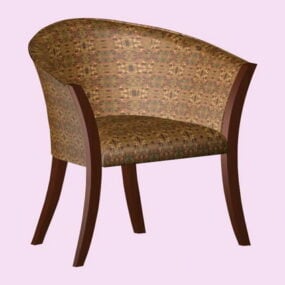 نموذج الكرسي الخلفي البرميلي ثلاثي الأبعاد