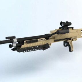 Senapan Mesin Barrett M240lw model 3d