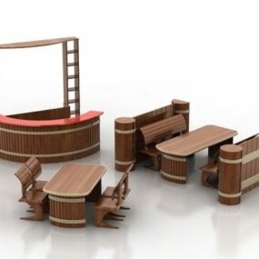 3d модель меблів для барів і ресторанів