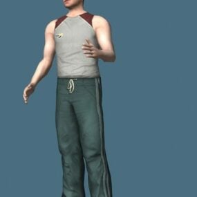 Hráč baseballu Rigged 3D model postavy
