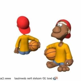 Basketbaljongen actiefiguur 3D-model