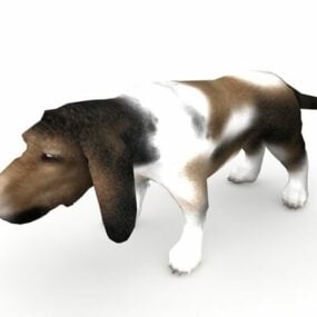 バセット犬の動物3Dモデル