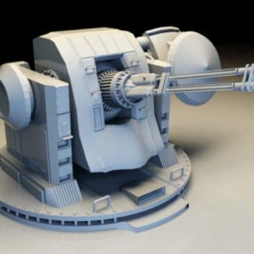 سفينة حربية بندقية برج نموذج 3D