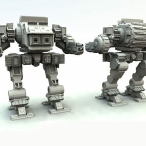 Model 3d Karakter Robot Serangan Battletech