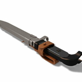 Baioneta com arma de bainha Modelo 3D