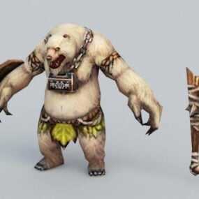 Bear Warrior Concept Art 3d-malli