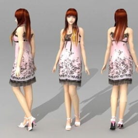 Mooie Aziatische vrouw 3D-model