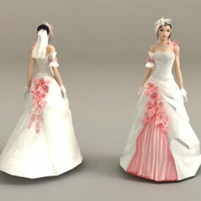 3d-модель персонажа красивої нареченої
