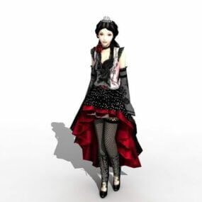 Beautiful Gothic Girl 3d model