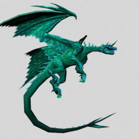 Wunderschönes 3D-Modell des grünen Drachen