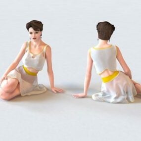 Güzel Bayan Oturan 3D model