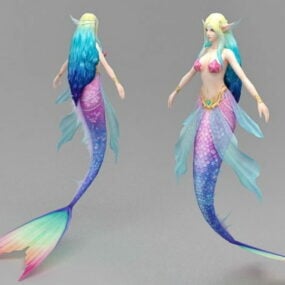 Beautiful Mermaid Girl 3d model