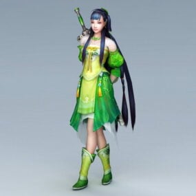 Nữ kiếm sĩ xinh đẹp Hoạt hình & Rigged mô hình 3d
