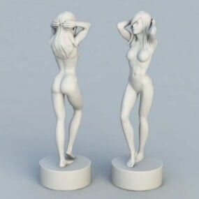 Modelo 3d de estátua de mulher bonita