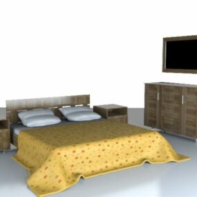 مجموعة أثاث غرفة النوم النموذجية نموذج ثلاثي الأبعاد
