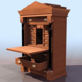Bureau en bois de style Biedermeier modèle 3D